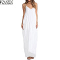 Women Sleeveless Maxi Summer Dress In Solid Colors-White-XS-JadeMoghul Inc.