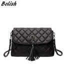 Women Small Quilted Patent Leather Cross Body Bag