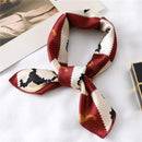 Women Small Satin Silk Scarf Square Print Wrap Foulard Femme Handkerchief Bandana Neck Hair Skinny Tie Scarves Shawls AExp