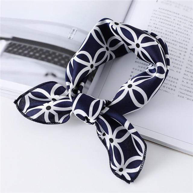 Women Small Satin Silk Scarf Square Print Wrap Foulard Femme Handkerchief Bandana Neck Hair Skinny Tie Scarves Shawls AExp