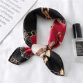 Women Small Satin Silk Scarf Square Print Wrap Foulard Femme Handkerchief Bandana Neck Hair Skinny Tie Scarves Shawls AExp