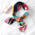 Women Small Satin Silk Scarf Square Print Wrap Foulard Femme Handkerchief Bandana Neck Hair Skinny Tie Scarves Shawls AExp