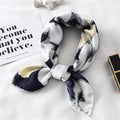 Women Small Satin Silk Scarf Square Print Wrap Foulard Femme Handkerchief Bandana Neck Hair Skinny Tie Scarves Shawls AExp