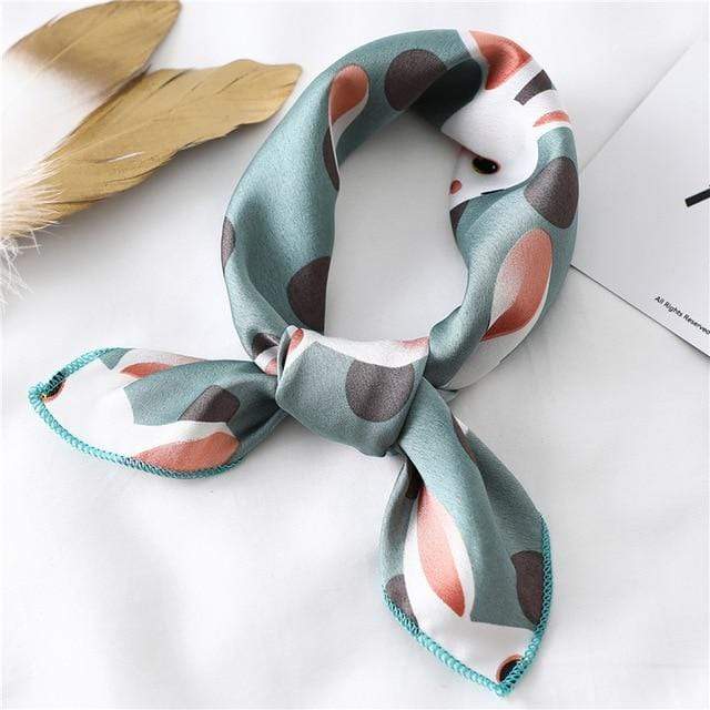 Women Small Satin Silk Scarf Square Print Wrap Foulard Femme Handkerchief Bandana Neck Hair Skinny Tie Scarves Shawls AExp