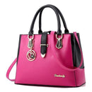 Women Smart Color Block Handbag With Metal Buckle And Charm Detailing