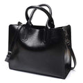 Women Smart Oil wax PU Leather Office Bag With Interior Storage Compartments