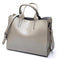 Women Smart Oil wax PU Leather Office Bag With Interior Storage Compartments