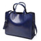 Women Smart Oil wax PU Leather Office Bag With Interior Storage Compartments