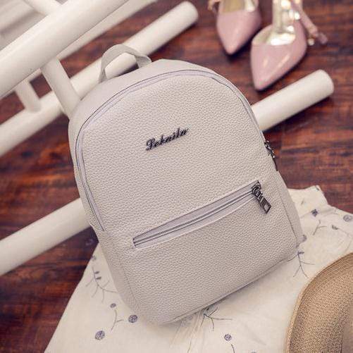Women Soft Faux Leather Solid Color Backpack