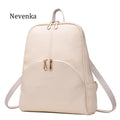 Women Soft Genuine Leather Candy Color Backpack With Adjustable Shoulder Straps-beige-JadeMoghul Inc.