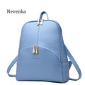 Women Soft Genuine Leather Candy Color Backpack With Adjustable Shoulder Straps-blue-JadeMoghul Inc.