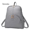 Women Soft Genuine Leather Candy Color Backpack With Adjustable Shoulder Straps-Grey-JadeMoghul Inc.