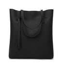 Women Soft PU Leather Tote Bag With Tassel Detailing