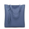 Women Soft PU Leather Tote Bag With Tassel Detailing