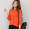 Women Solid Color Button Down Chiffon Shirt-14-L-JadeMoghul Inc.