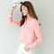 Women Solid Color Button Down Chiffon Shirt-5-L-JadeMoghul Inc.