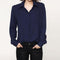 Women Solid Color Button Down Chiffon Shirt-6-L-JadeMoghul Inc.