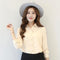 Women Solid Color Button Down Chiffon Shirt-7-L-JadeMoghul Inc.