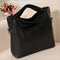 Women Solid Color Patent Leather Bucket Tote With Unique Handle Design-Black-China-JadeMoghul Inc.
