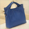 Women Solid Color Patent Leather Bucket Tote With Unique Handle Design-Blue-China-JadeMoghul Inc.