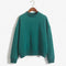 Women Solid Color Pullover Sweatshirt-Green-L-JadeMoghul Inc.