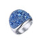 Women Solid Color Rhinestone Stainless Steel Fashion Ring-6-Blue-JadeMoghul Inc.