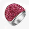 Women Solid Color Rhinestone Stainless Steel Fashion Ring-6-Pink-JadeMoghul Inc.