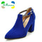 Women Solid Color Square Heel Shoes  With Pin Buckle Closure