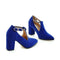 Women Solid Color Square Heel Shoes  With Pin Buckle Closure