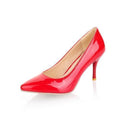 Women Solid Color Stiletto Pumps With 3 Inch Heels-Red-4-JadeMoghul Inc.