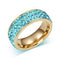 Women Stainless Steel 3 Row Crystal Cubic Zircon Ring Band-6-Light blue crystal-JadeMoghul Inc.