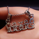 Women Stainless Steel Family Choker Necklace