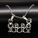 Women Stainless Steel Family Choker Necklace