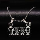 Women Stainless Steel Family Choker Necklace