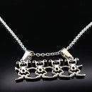 Women Stainless Steel Family Choker Necklace