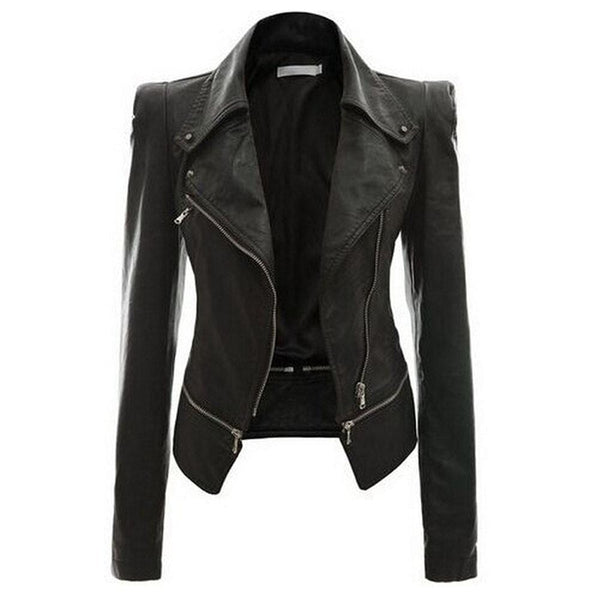 Women Stylish PU Leather Jacket