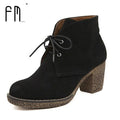 Women Suede Ankle Length Winter Boots With Fur Lining