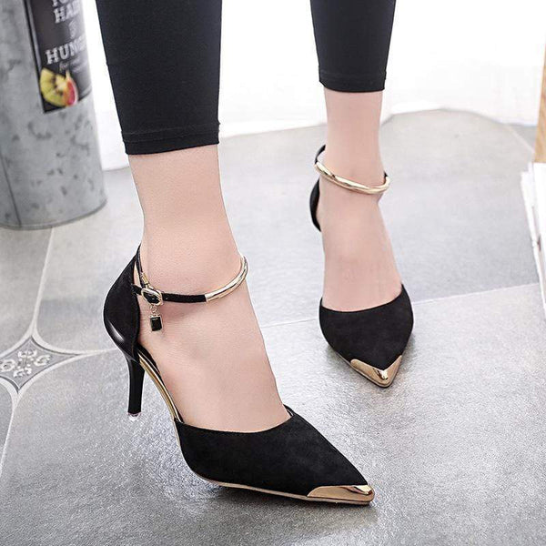 Women Suede Pumps High Heels Women Pumps Sexy High Heels Shoes Women Pointed Toe Thin Heel Ladies Wedding Shoes V800