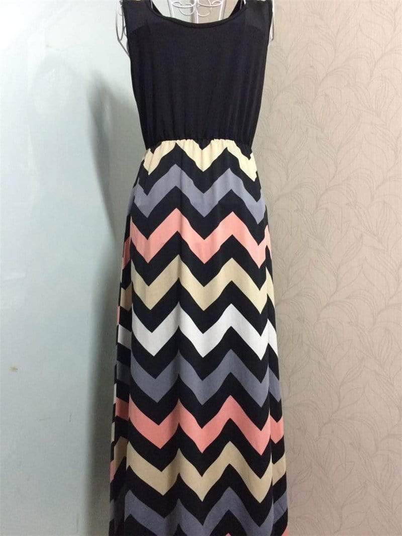 Women Summer Beach Boho Maxi Dress 2016 High Quality Brand Striped Print Long Dresses Feminine Plus Size