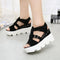 Women Summer Platform Wedges With Ankle Strap Velcro Closure-Y48W Black-5-JadeMoghul Inc.