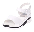 Wedge Sandals - Platform Wedges With Pin Buckle Closure