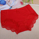 Women Super Soft Cotton Briefs With Lace Trimming-Red-XL-JadeMoghul Inc.