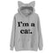 Women Sweatshirt Cat Slogan Print Cat Ear Kawaii Hoodie Sweatshirt 2017 New Black Print Cute Pullovers Long Sleeve Casual &120