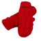 Women Thick Wool Warm Cable Knit Design Mittens / Gloves-Red-One Size-JadeMoghul Inc.