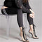 Women Transparent Block Heel Lace Up Shoes-Khaki-4-JadeMoghul Inc.