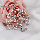 Women Tree of Life And Owl Pendant Necklace-Silver-JadeMoghul Inc.