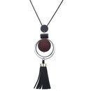 Women Trendy Bead And Tassel Necklace