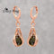 Women Trendy Rose Gold Color Water Drop Crystal Drop Earrings-green-JadeMoghul Inc.