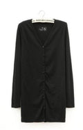 Women Tunic Length Cardigan Sweater-black-One Size-JadeMoghul Inc.