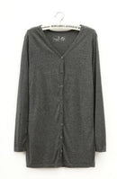 Women Tunic Length Cardigan Sweater-Dark grey-One Size-JadeMoghul Inc.